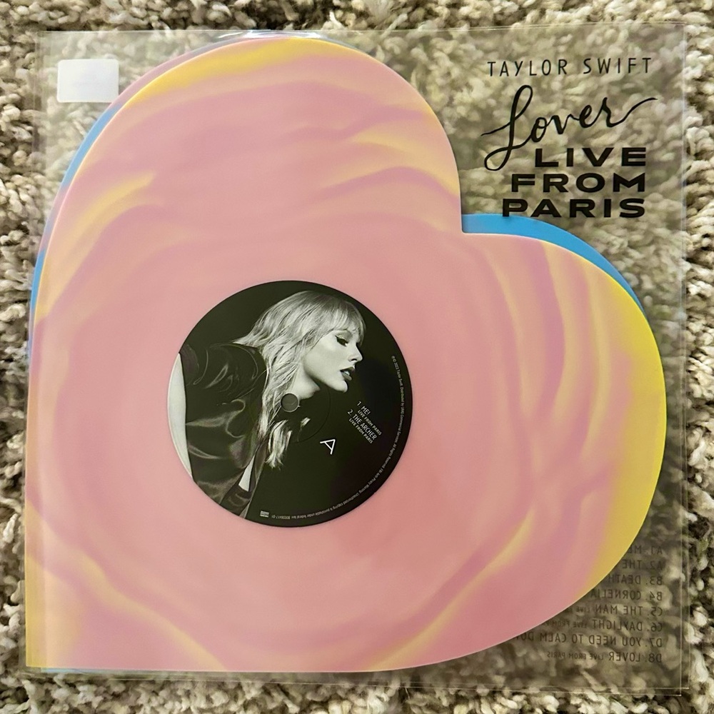 Taylor Swift Lover (Live From Paris) LLFP Heart Shaped Vinyl